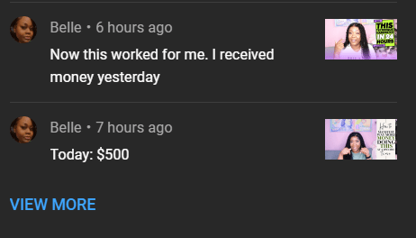 received money testimonial